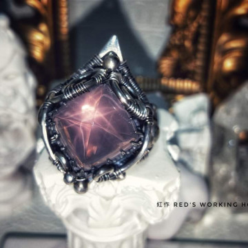 星光粉晶糖包山戒【SOLD】