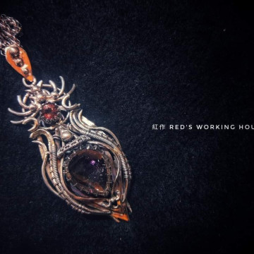 粉紅火海拉墜【SOLD】