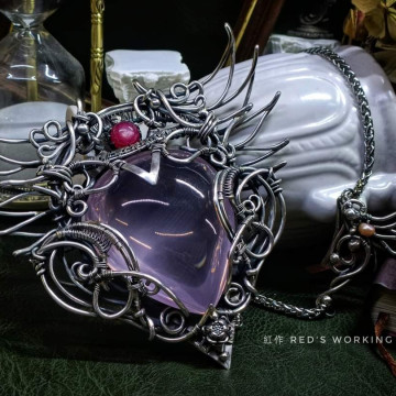 巨型星光粉晶訂製墜【SOLD】