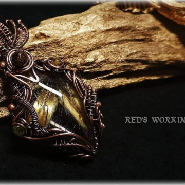 盾形鈦晶訂製墜【SOLD】