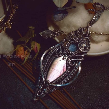 超高質地粉紅粉紫拉長墜【SOLD】