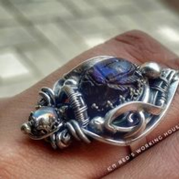 礫背蛋白聖甲蟲戒