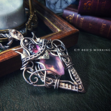 切割粉晶墜【SOLD】