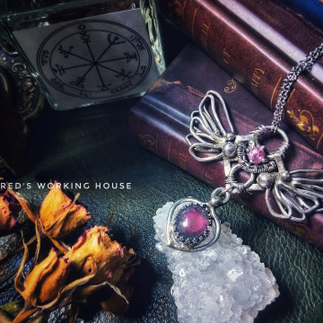 粉紅尖晶+西瓜碧璽墜 【SOLD】