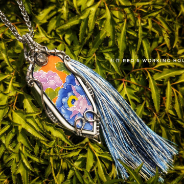 手繪瓷片墜【SOLD】