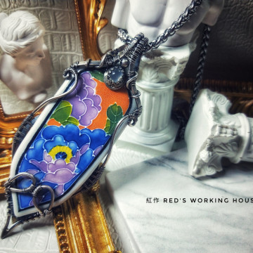 手繪瓷片墜【SOLD】