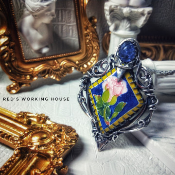 手繪瓷片墜【SOLD】