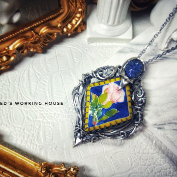 手繪瓷片墜【SOLD】