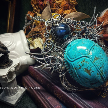 巨型綠松聖甲蟲墜【SOLD】