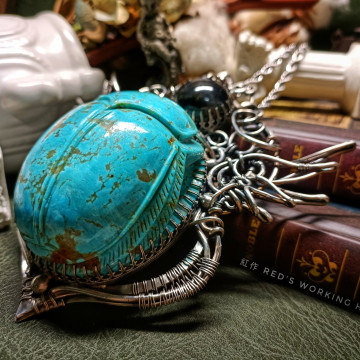 巨型綠松聖甲蟲墜【SOLD】