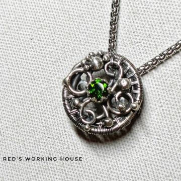 鉻透輝胸針墜 【SOLD】